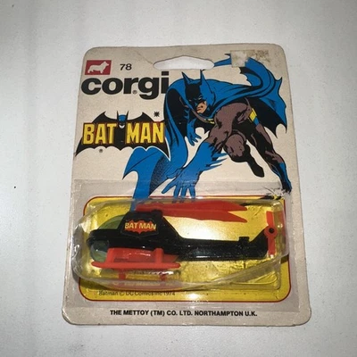 Vintage Corgi Junior #78 Batcopter Batman Diecast Toy – MOC 1970s UK Carded - Image 1 of 4