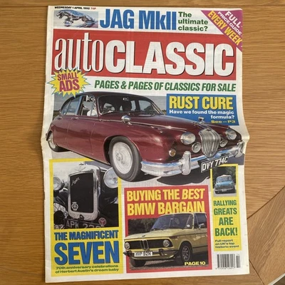 AUTO CLASSIC - Classic Car Newspaper - Wednesday 1st April 1992 - Image 1 of 4