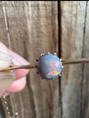 vintage 9ct Solid Opal Brooch 2.6g - Image 1 of 4