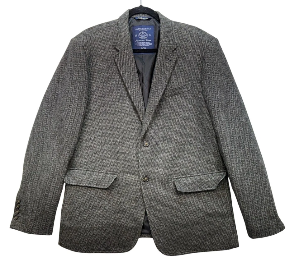 Blazer American Eagle Outfitters Para Hombres Preppy Legendary L Mezcla de Lana Espiga Foto 1 de 4