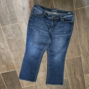 Mujer MAURICES Talla 20 Pantalón Corto Bootcut Elástico Denim Azul Vaqueros (39x29.5) - Imagen 1 de 12