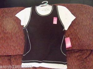 Danskin Black/ White Star Shirt 2 PC Size 10/12 Girl's NEW HTF - Picture 1 of 1