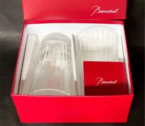 BACCARAT Glasses pair MILLE NUITS Crystal HIGHBALL Tumblers with Box 9 x 14cm - Picture 1 of 7