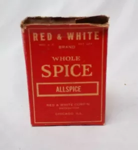 Vintage Cardboard Spice Box Allspice Red & White Corp Chicago, ILL Advertising - Picture 1 of 11