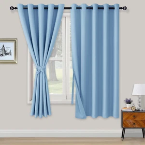 Blackout Curtains Window Drapes for Bedroom Living Room with Tieback and Grommen - Picture 1 of 12