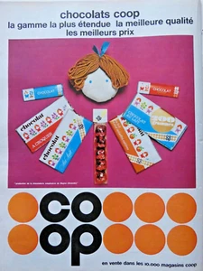 PUBLICITÉ DE PRESSE 1967 CHOCOLATS COOP GAMME ÉTENDUE MEILLEURE QUALITÉ - Picture 1 of 1