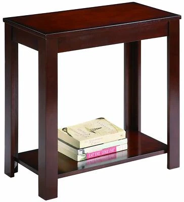 Classic Espresso Pierce Rectangular Accent Wood Chair Shelf End Table Side Table - Image 1 of 4