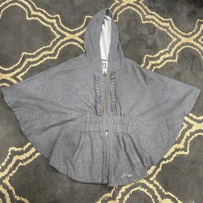 Jaqueta suéter com capuz Juicy Couture meninas tamanho 12 cinza zíper completo - Imagem 1 de 4