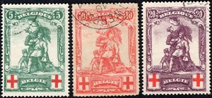 BELGIUM: 1914 Red Cross Set of 3 Values Sg 151-153 Fine Used Examples - Picture 1 of 2