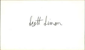 Scott Simon Journalist, TV Host Weekend Edition (NPR) Signed 3" x 5" Index Card