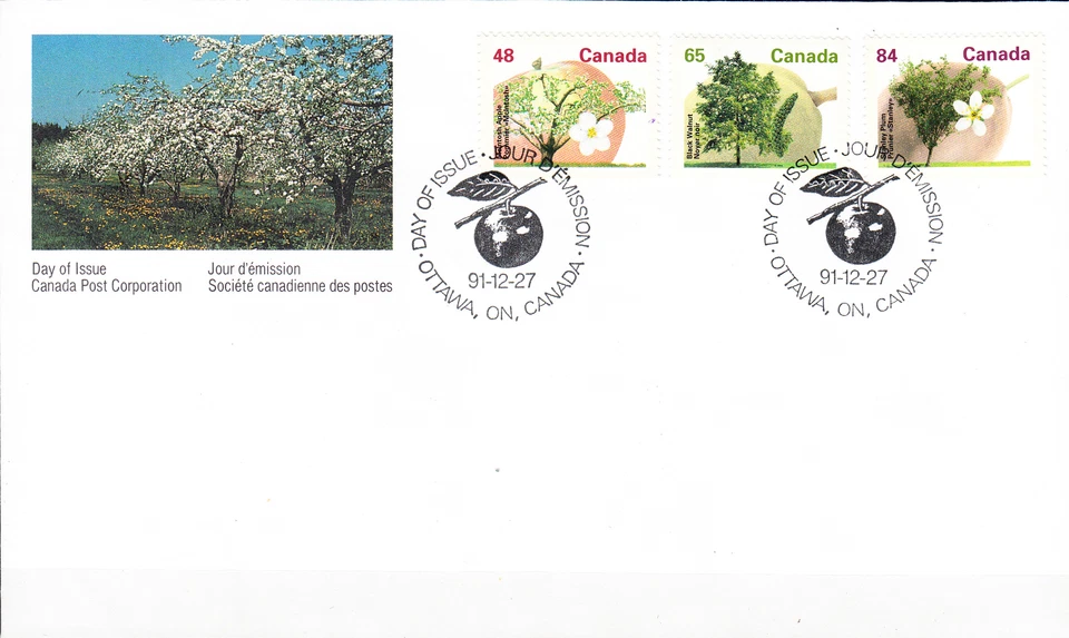 W CANADA 1363-+1367+1371 FDC GROWING FRUIT TREES - Image 1 of 1