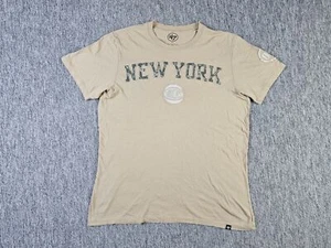NEW YORK KNCIKS 47 Brand T-Shirt Men's Size S Camouflage Logo Beige Short Sleeve - Picture 1 of 8