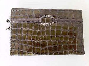 Brighton Faux Crocodile Dark Green Wallet - Picture 1 of 4
