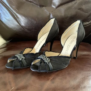 Pedro Garcia black satin crystal pumps 35 - Picture 1 of 5