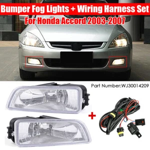 Front Bumper Fog Lights & Switch Clear Lens H11 Bulb For 2003-2007 Honda Accord - Picture 1 of 10