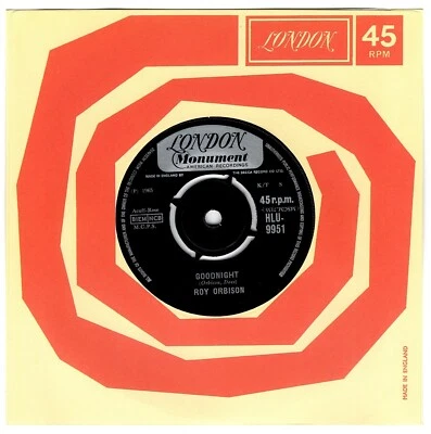 ROY ORBISON - 'Goodnight' 7" 45rpm LONDON Records VG/M 1965 (HLU 9951) - Image 1 of 4
