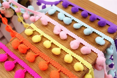 Pom Pom mini Bobble Ball Fringe Braid lace trimming for crafting sewing hats - Image 1 of 4