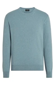 Zegna Oasi Kaschmir Pullover, hell Avio Blau, Größe 40 R (50 EU) Neu ohne Etikett - 1.390 $ - Bild 1 von 13