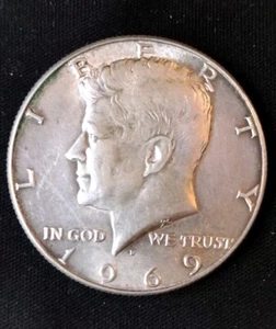 1969 D kennedy half dollar coin 40% Silver  - Picture 1 of 8