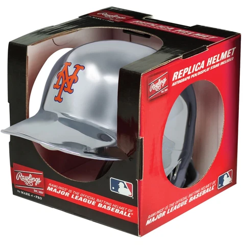 New York Mets Silver Chrome Rawlings Replica MLB Baseball Mini Helmet Cover