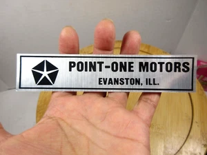 vintage Point-One Motors Chrysler Evanston ILL auto car dealership decal sticker - Picture 1 of 2