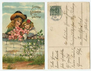 16539 - Herzlichen Glückwunsch zum Geburtstage - AK, Bahnpoststempel 19.2.1903 - Bild 1 von 1