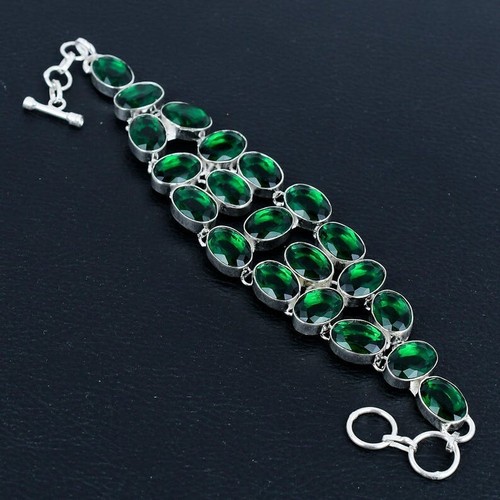 VALENTINO Bracciale gioielli fatti a mano argento sterling 925 cromo diopside misura 8"