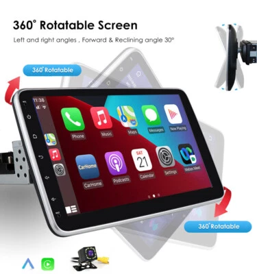 10.1" Single 1Din 8Core Android 12 Car Stereo GPS CarPlay Auto Radio DSP 4+32GB - Image 1 of 4