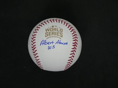 ОФИЦИАЛЬНЫЙ БЕЙСБОЛЬНЫЙ МЯЧ МИРОВОЙ СЕРИИ 2016 С НАДПИСЬЮ «#5» СЕРТИФИКАТ ПОДЛИННОСТИ BAS ALBERT ALMORA - Изображение 1 из 4
