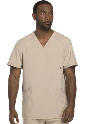 Cherokee Infinity Scrubs Men V Neck Top CK900A KAK Khaki Free Shipping - Image 1 of 4
