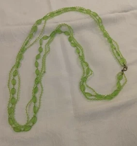 Vintage Anfang 70er Jahre "Love Beads" lange grüne Perlenkette Groovy Baby! - Bild 1 von 5