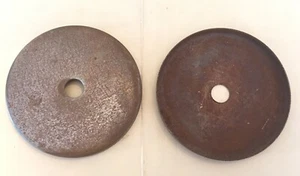 LOT of 2: 2-7/8"OD raw steel Check Plate or cap slip 1/8IP Rusted 1/4" lip - Picture 1 of 10