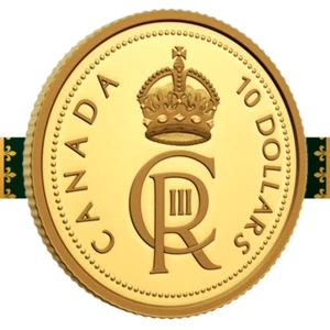 π¨π¦ Canada King Charles III Pure GOLD Coin Majesty Coronation Royal Cypher 2023 - Foto 1 di 6
