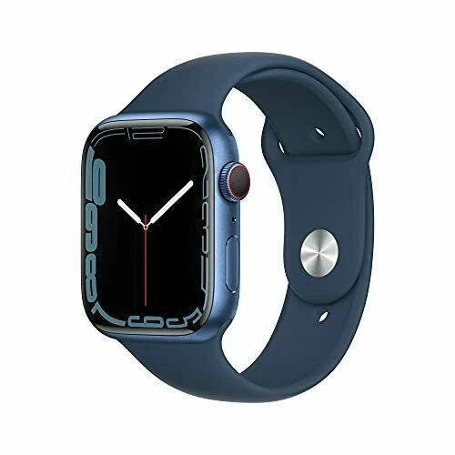 Apple Watch Series 7 45mm Blue Aluminum Case with Abyss Blue Sport Band  (GPS + Cellular) (MKJA3LL/A)