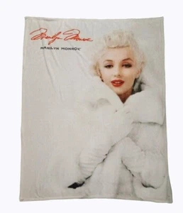 New Marilyn Monroe White Fur Coat Plush Fleece Throw Gift Blanket Movie Star NIP - Picture 1 of 2