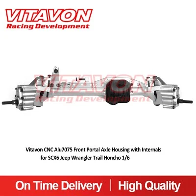 Vitavon CNC Alu#7075 Front Portal Axle Housing with Internals for SCX6 Silver - Image 1 of 4