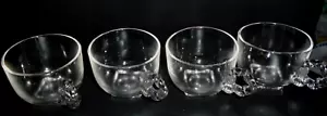 SET 4 TAZZINE DA CAFFE' VINTAGE IN VETRO TRASPARENTE CON MANICO DESIGN NASTRO - Foto 1 di 2