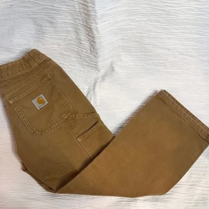 Carhartt Carpenter Pants Adjustable Waistband Brown 100% Cotton Youth Size 8 - Picture 1 of 8