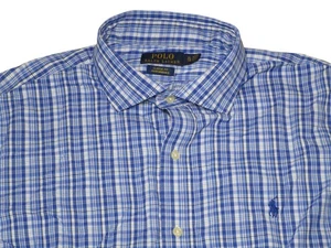 Ralph Lauren Men's Size- XL Blue Plaid Performance Long Sleeve Button Up - Picture 1 of 5