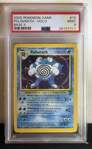 PSA 9 - Pokemon Card - Base 2 Set 15/130 - POLIWRATH (holo-foil) - MINT - Picture 1 of 2