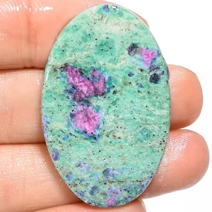 natural RUBY FUCHSITE cabochon loose gemstone 50.75 Cts. (25x40x4 mm) oval shape - Picture 1 of 7
