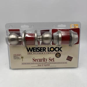 Vintage NOS WeiserBolt Entrance Lock w Security Deadbolt Nickel Finish Door Knob - Picture 1 of 12