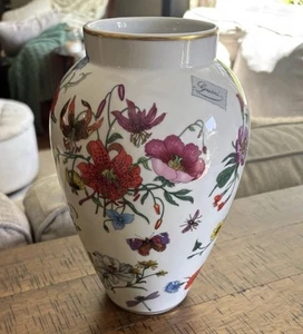 Vintage 1970s Gucci Limoges Bernardaud Floral Porcelain Luxury Vase - Picture 1 of 7