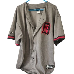 Majestic Detroit Tigers Baseball Trikot Shirt Mesh Größe XL Knopf grau Vintage USA - Bild 1 von 14