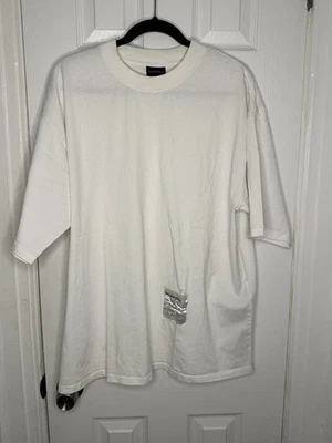 Винтажная стильная белая дизайнерская футболка унисекс Balenciaga б/у размер L - Изображение 1 из 4