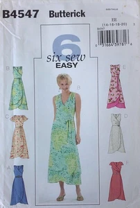 Butterick 4547 Misses 6 Sew Easy Wrap Dresses Sewing Pattern Sz 14-20 - Picture 1 of 1