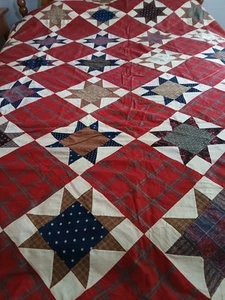 Wonderful Vintage Hand Stitched Quilt Top - Picture 1 of 5