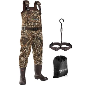 Duck Hunting Waders with 600G Rubber Boots Waterproof Insulated, Neoprene Rea... - Picture 1 of 6