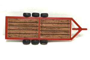 Toy Farmer 1:64 Flat Bed Implement Trailer Tri Axel Red Made USA - Picture 1 of 3