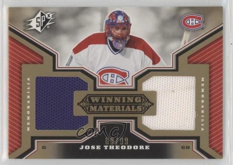 2005-06 SPx Winning Materials Gold /99 Jose Theodore #WM-JO - Image 1 of 2